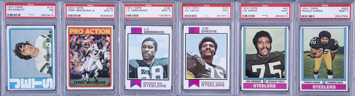 1972-1974 Topps Football Stars PSA-Graded Collection (6 Different)